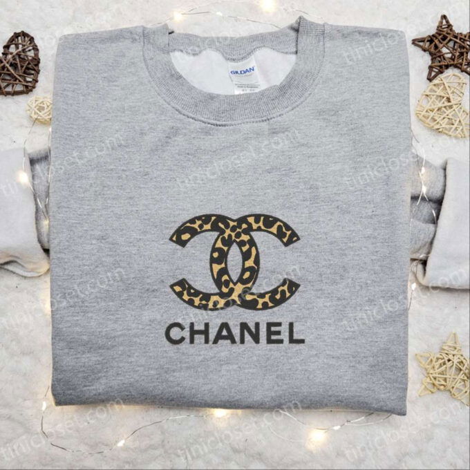 Leopard Chanel Logo Embroidered Shirt & Hoodie: Best Gift Idea for Fashion Lovers