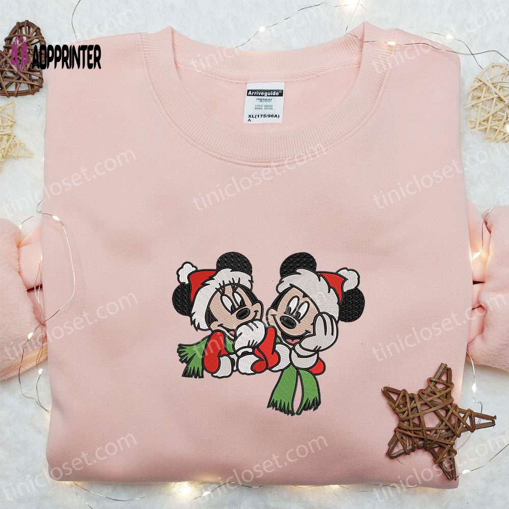 Mickey & Minnie Xmas Embroidered Shirt Disney Characters Hoodie Christmas Sweatshirt Mickey & Minnie Xmas Embroidered Shirt Disney Characters Hoodie Christmas Sweatshirt
