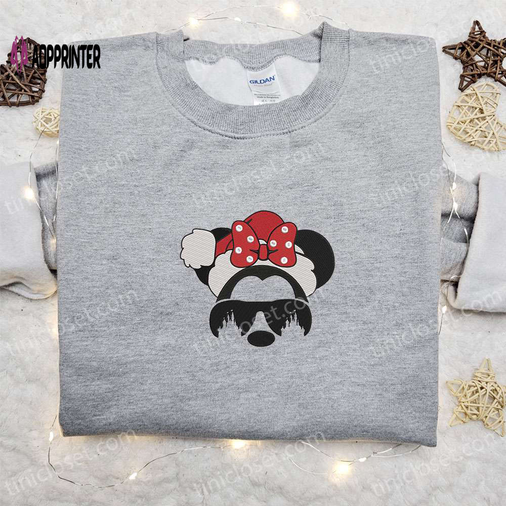 Minnie Mouse Santa Hat Shirt Disney Characters Hoodie – Festive Christmas Embroidered Apparel Minnie Mouse Santa Hat Shirt Disney Characters Hoodie – Festive Christmas Embroidered Apparel