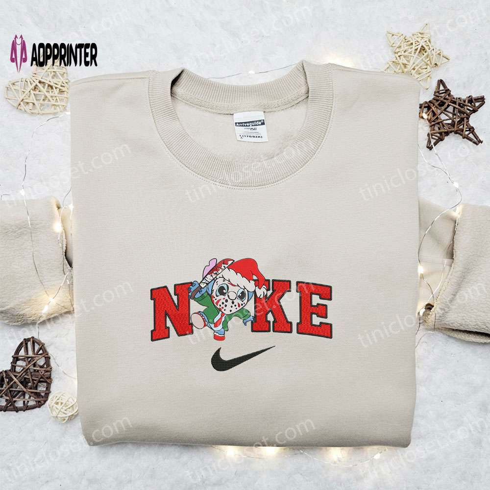 Nike Christmas x Stitch Jason Voorhees Embroidered Sweatshirt – Movie Christmas Shirt Best Gift Ideas Nike Christmas x Stitch Jason Voorhees Embroidered Sweatshirt – Movie Christmas Shirt Best Gift Ideas