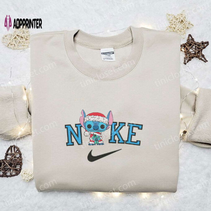 Nike Christmas x Stitch Santa and Scrump Sweatshirt – Movie Embroidered Shirt Best Gift Ideas