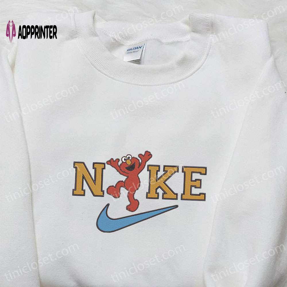 Nike x Elmo Embroidered Sweatshirt: Sesame Street Cartoon Shirt Perfect Gift Nike x Elmo Embroidered Sweatshirt: Sesame Street Cartoon Shirt Perfect Gift