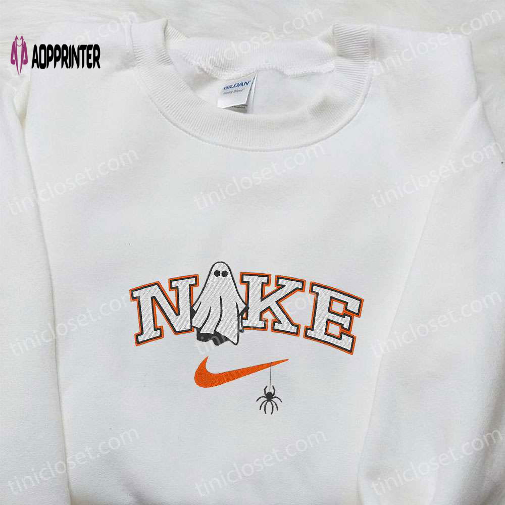 Nike x Ghost Halloween Embroidered Sweatshirt & Hoodie: Spooky Nike Inspired T-shirt Nike x Ghost Halloween Embroidered Sweatshirt & Hoodie: Spooky Nike Inspired T-shirt