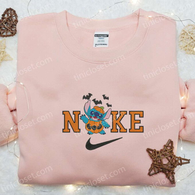 Spooktacular Nike x Halloween Pumpkin Stitch Hoodie with Disney Characters – Custom Embroidered Sweatshirt
