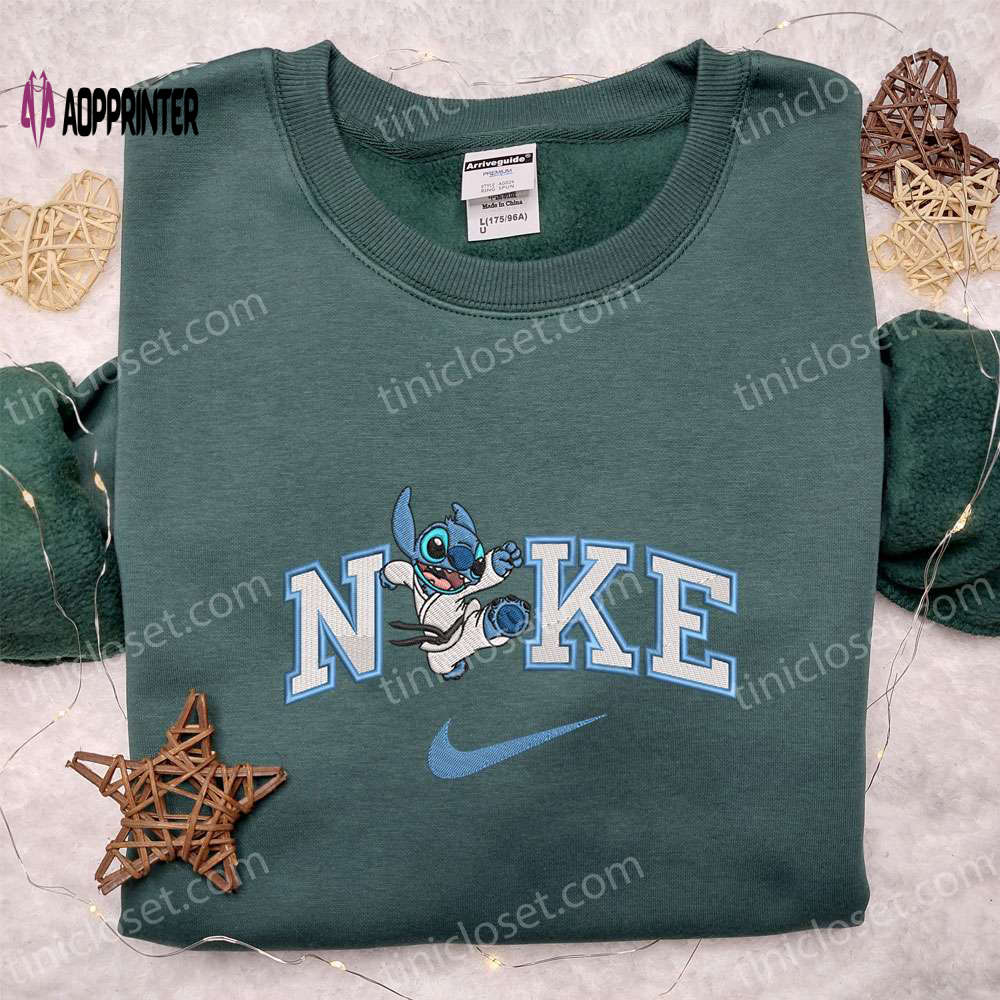 Nike x Karate Stitch Hoodie Disney Characters Shirt Embroidered Nike Inspired Hoodie Nike x Karate Stitch Hoodie Disney Characters Shirt Embroidered Nike Inspired Hoodie
