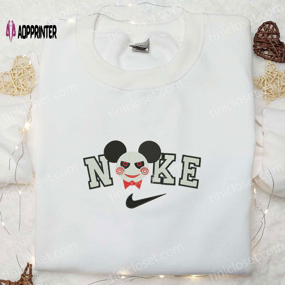 Nike x Mickey Jigsaw Stitch Embroidered Shirt: Disney Halloween & Nike Inspired Design Nike x Mickey Jigsaw Stitch Embroidered Shirt: Disney Halloween & Nike Inspired Design