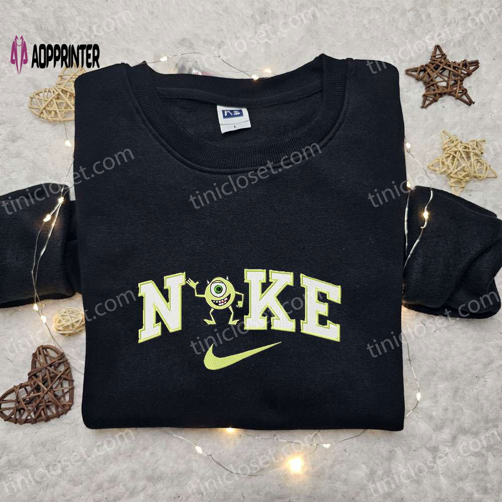 Nike x Mike Wazowski Embroidered Shirt & Disney Monsters Inc Sweatshirt: Perfect Family Gifts Nike x Mike Wazowski Embroidered Shirt & Disney Monsters Inc Sweatshirt: Perfect Family Gifts