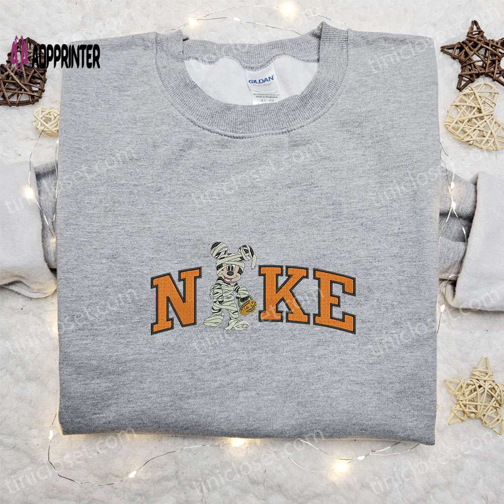 Spooky Disney Halloween Embroidered Apparel: Nike x Mummy Mickey Shirt Hoodie & Sweatshirt Spooky Disney Halloween Embroidered Apparel: Nike x Mummy Mickey Shirt Hoodie & Sweatshirt