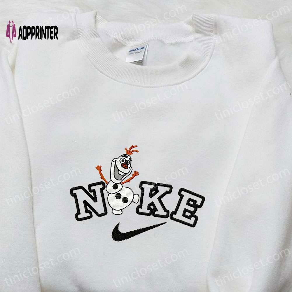 Nike x Olaf Cartoon Embroidered Hoodie Christmas Shirt Nike Inspired T-shirt Nike x Olaf Cartoon Embroidered Hoodie Christmas Shirt Nike Inspired T-shirt