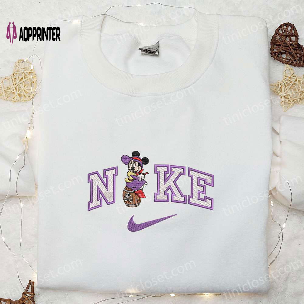 Disney Characters Embroidered T-shirt Nike x Pirate Cruise Minnie Custom Nike Tee Disney Characters Embroidered T-shirt Nike x Pirate Cruise Minnie Custom Nike Tee