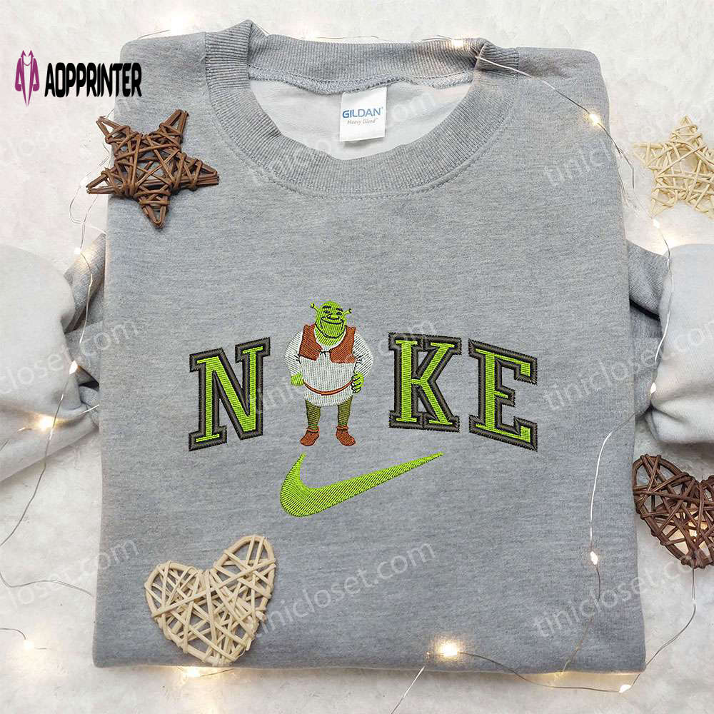 Nike x Shrek Embroidered Sweatshirt Shrek Cartoon Shirt Nike Inspired Tee Nike x Shrek Embroidered Sweatshirt Shrek Cartoon Shirt Nike Inspired Tee