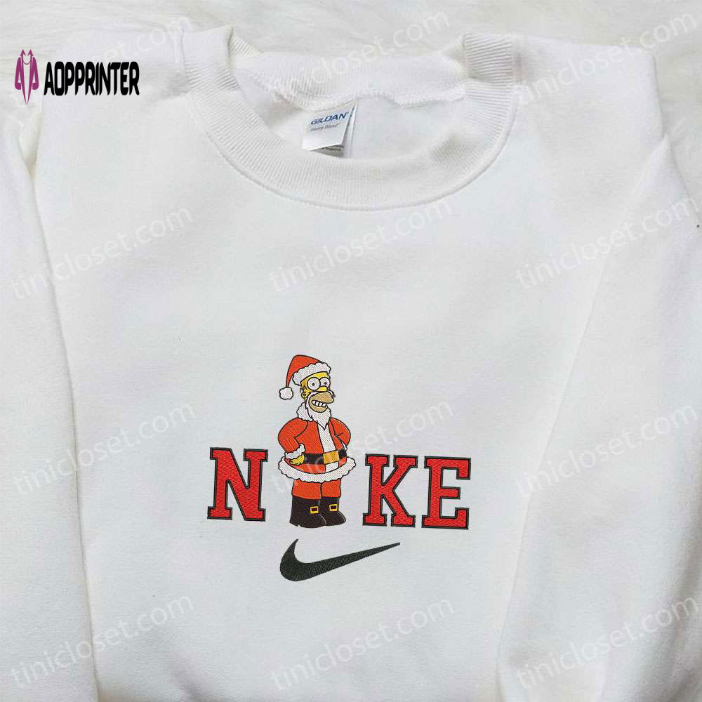 Nike x Simpson Christmas Embroidered Sweatshirt: Best Gift Idea for Nike Fans & Christmas Lovers Nike x Simpson Christmas Embroidered Sweatshirt: Best Gift Idea for Nike Fans & Christmas Lovers