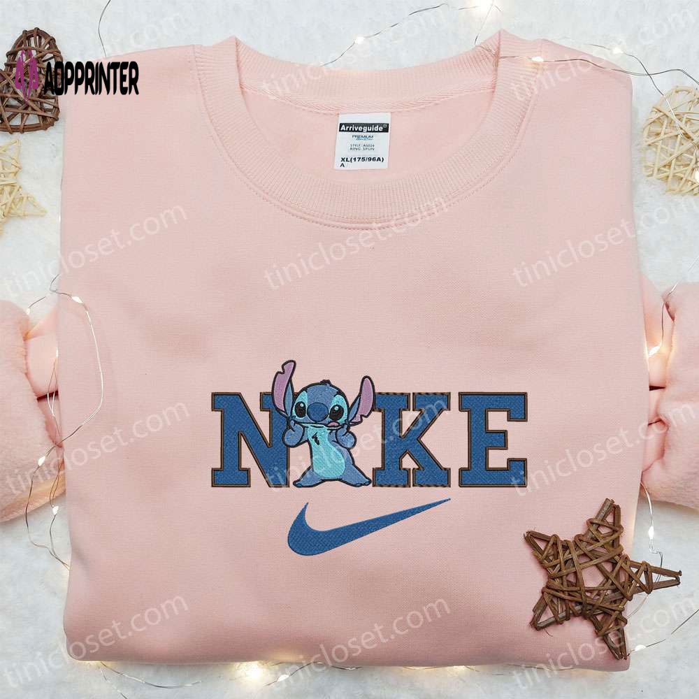 Nike x Stitch Embroidered Sweatshirt: Lilo and Stitch Hoodie Perfect Birthday Gift Nike x Stitch Embroidered Sweatshirt: Lilo and Stitch Hoodie Perfect Birthday Gift