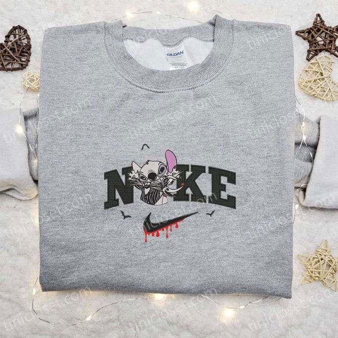 Nike x Stitch Jack Skellington Embroidered Shirt: Nightmare Before Christmas Characters T-shirt & Sweatshirt