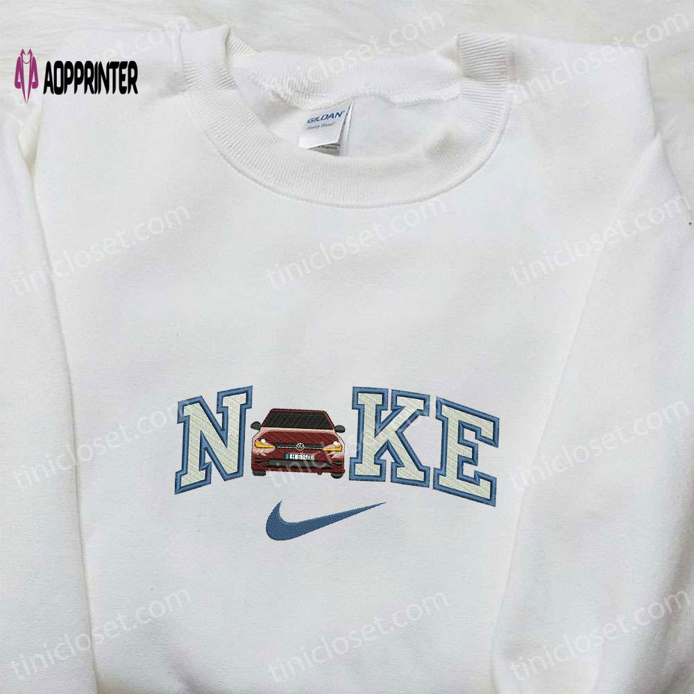 Red Volkswagen Car x Nike Embroidered Shirt & Transportations Embroidered Hoodie: Best Gift Ideas Red Volkswagen Car x Nike Embroidered Shirt & Transportations Embroidered Hoodie: Best Gift Ideas