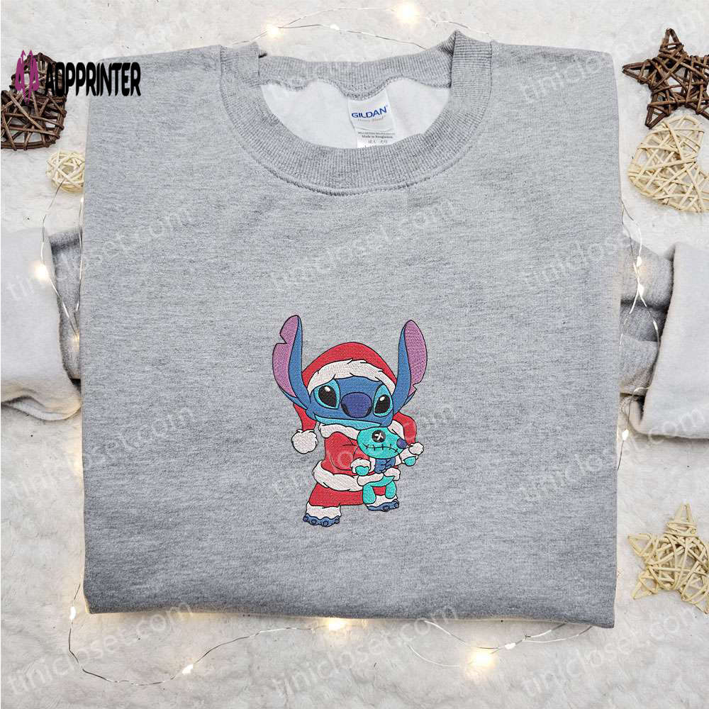 Disney Stitch & Scrump Xmas Embroidered Shirt & Hoodie – Festive Christmas Characters Disney Stitch & Scrump Xmas Embroidered Shirt & Hoodie – Festive Christmas Characters