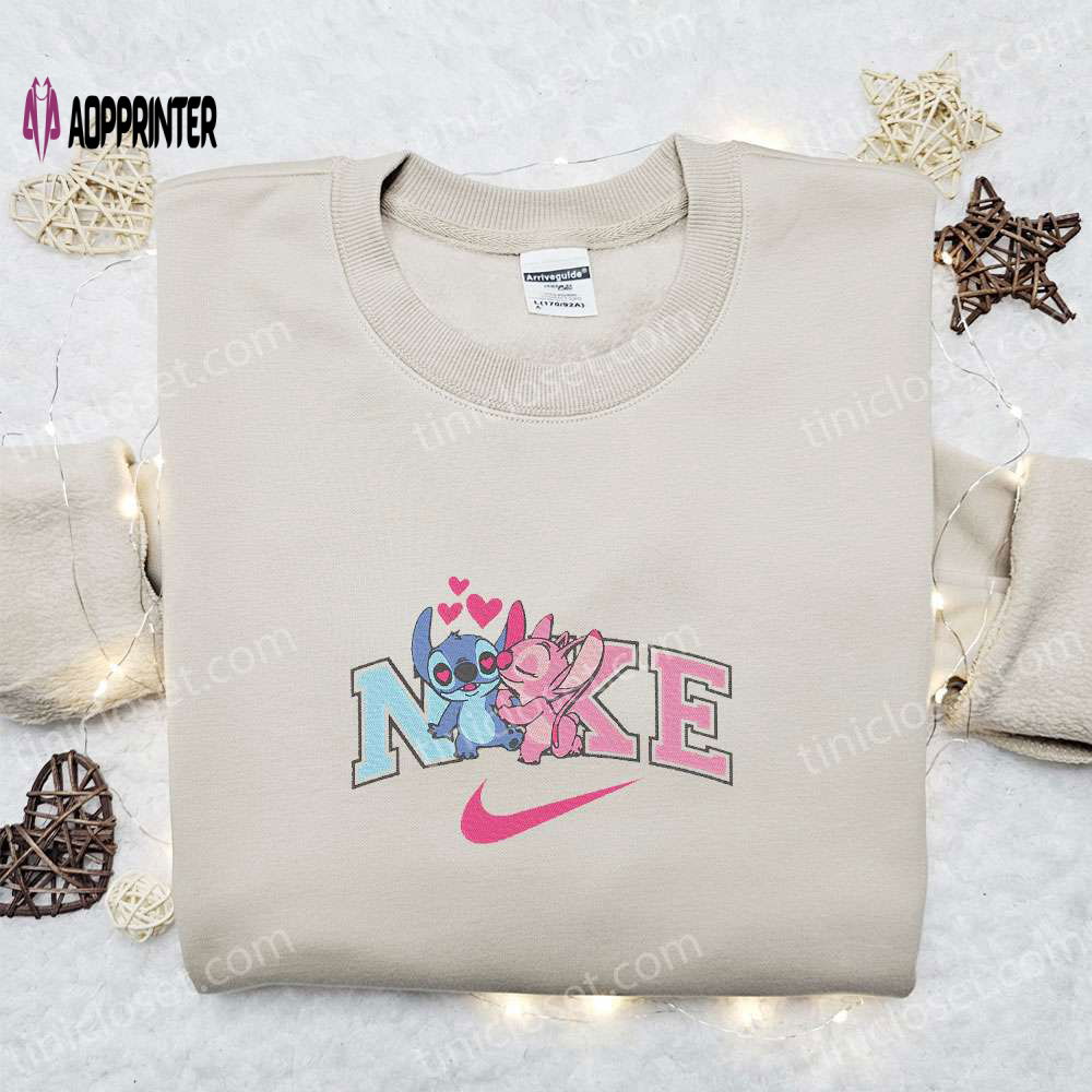 Stitch Angel Couple Love x Nike Embroidered Sweatshirt Lilo and Stitch Disney Shirt – Best Valentine Gift Stitch Angel Couple Love x Nike Embroidered Sweatshirt Lilo and Stitch Disney Shirt – Best Valentine Gift