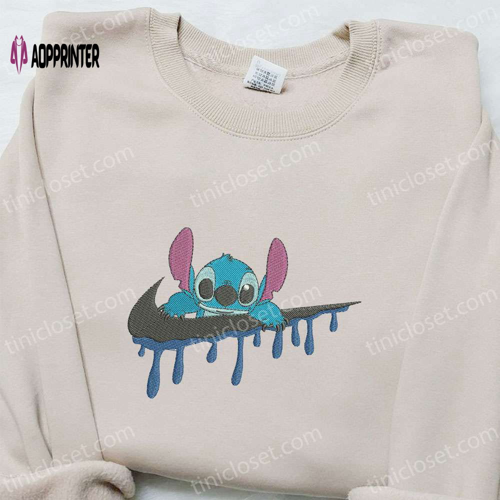 Disney Characters Embroidered Shirt – Stitch Cartoon x Swoosh – Halloween Design Best Family Gift Disney Characters Embroidered Shirt – Stitch Cartoon x Swoosh – Halloween Design Best Family Gift