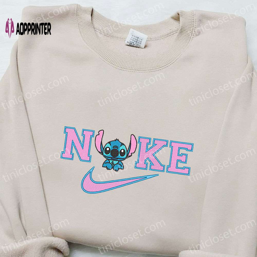 Stitch x Nike Cartoon Embroidered Sweatshirt: Disney Characters Hoodie Perfect Family Gift Stitch x Nike Cartoon Embroidered Sweatshirt: Disney Characters Hoodie Perfect Family Gift