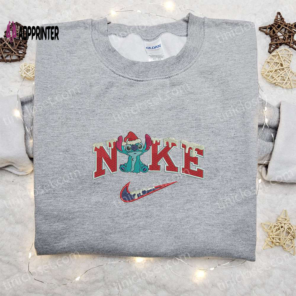 Disney Characters Embroidered Hoodie Stitch Xmas Snow x Nike Shirt Christmas Sweatshirt Disney Characters Embroidered Hoodie Stitch Xmas Snow x Nike Shirt Christmas Sweatshirt