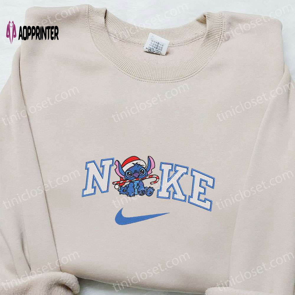 Stitch Xmas x Nike Embroidered Shirt Disney Characters Hoodie Christmas Sweatshirt Stitch Xmas x Nike Embroidered Shirt Disney Characters Hoodie Christmas Sweatshirt