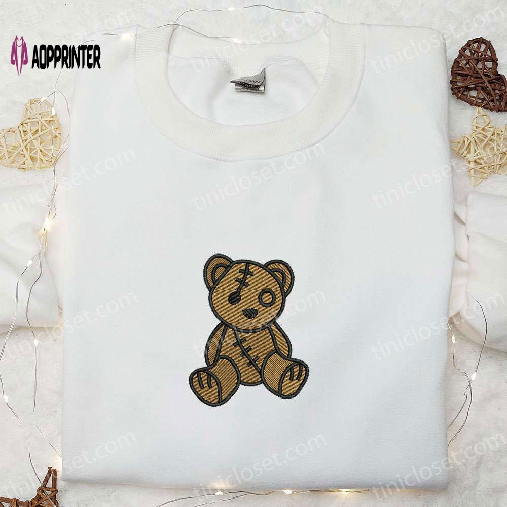 Cute Teddy Bear Embroidered Shirt: Perfect Family Gift with Adorable Design Cute Teddy Bear Embroidered Shirt: Perfect Family Gift with Adorable Design