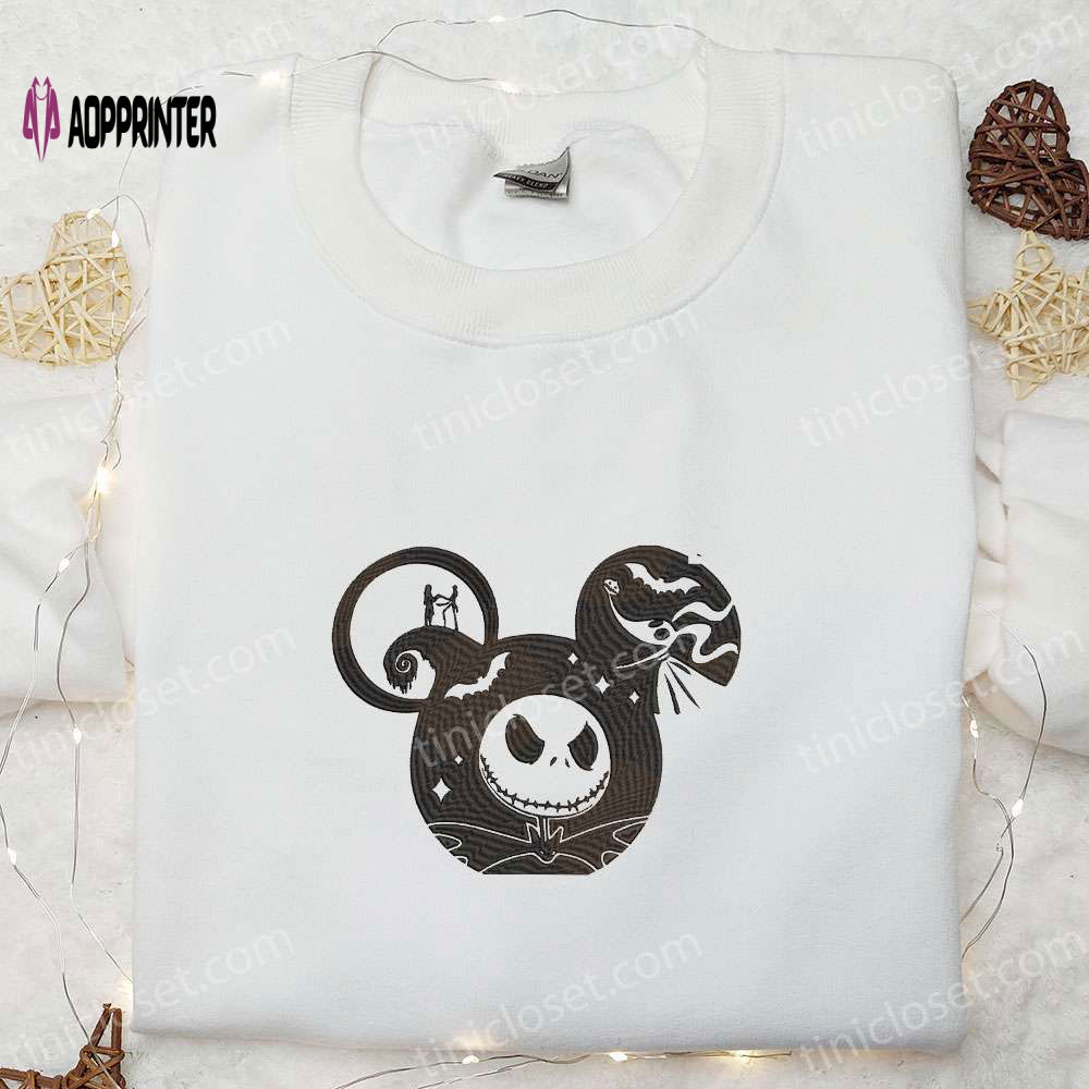 The Nightmare Before Christmas Mickey Embroidered Shirt – Best Halloween Gift for Family The Nightmare Before Christmas Mickey Embroidered Shirt – Best Halloween Gift for Family
