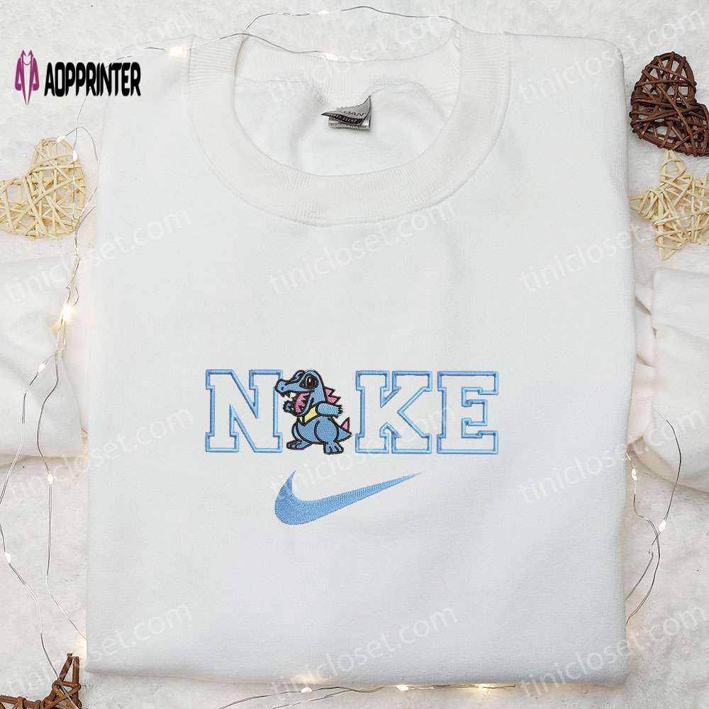 Totodile x Nike Embroidered Shirt & Pokemon Anime Hoodie – Best Family Gifts Totodile x Nike Embroidered Shirt & Pokemon Anime Hoodie – Best Family Gifts