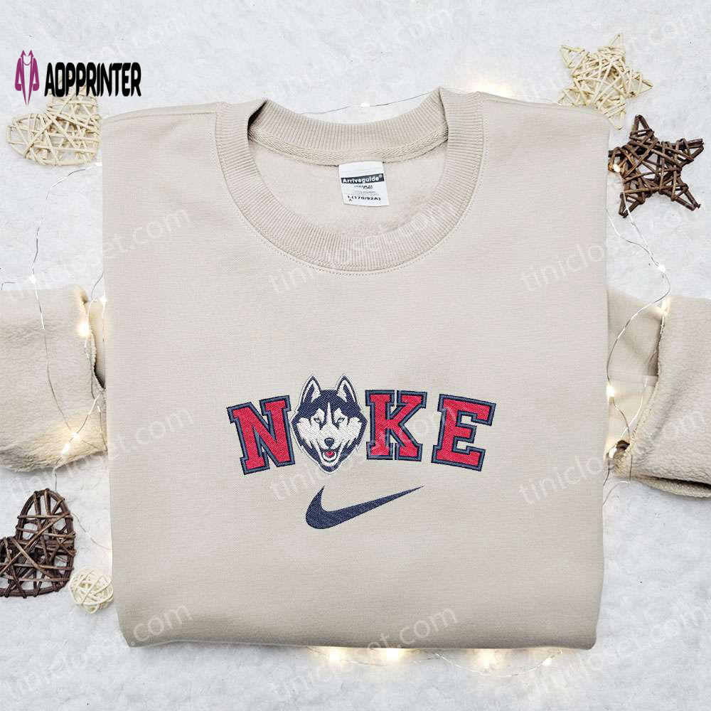 UConn Huskies x Nike Embroidered Shirt & Hoodie: NCAA Sports Gear Perfect Gift Idea UConn Huskies x Nike Embroidered Shirt & Hoodie: NCAA Sports Gear Perfect Gift Idea