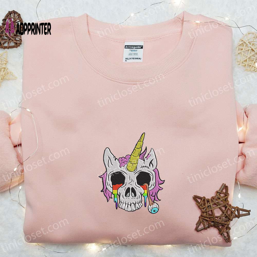 Unicorn Skull Embroidered Shirt & Halloween Hoodie: Best Halloween Gift Ideas Unicorn Skull Embroidered Shirt & Halloween Hoodie: Best Halloween Gift Ideas