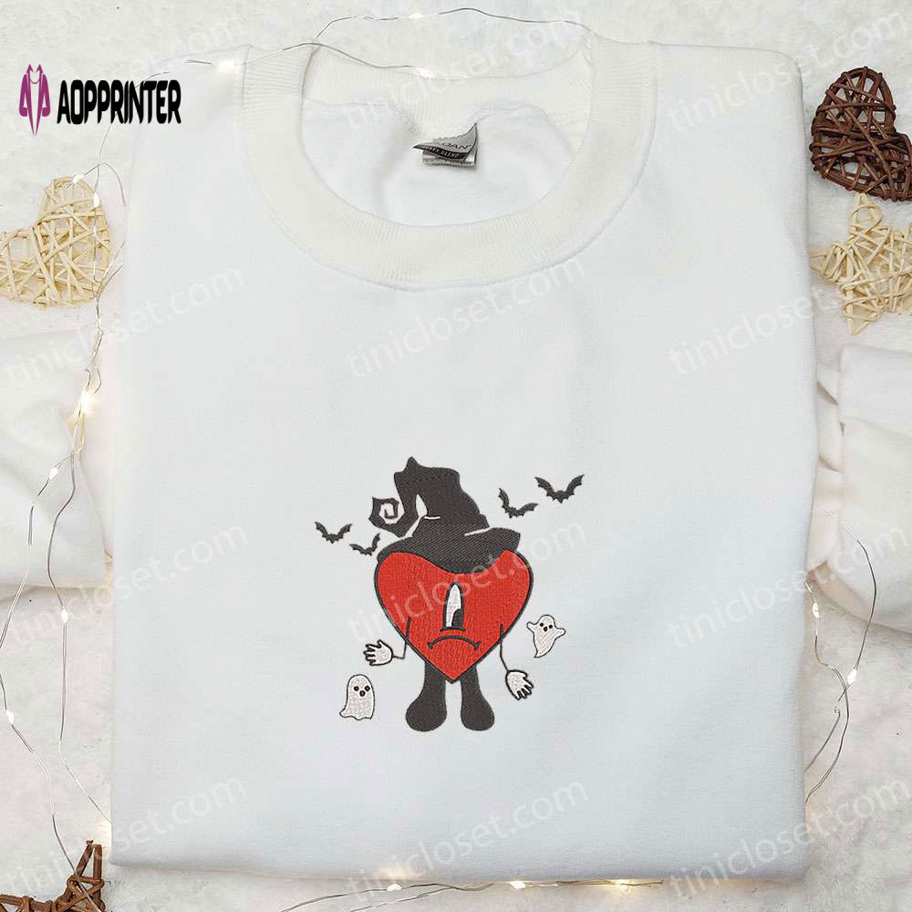 Witch Bad Bunny Sweatshirt: Halloween Embroidered Hoodie Perfect Family Gifts Witch Bad Bunny Sweatshirt: Halloween Embroidered Hoodie Perfect Family Gifts