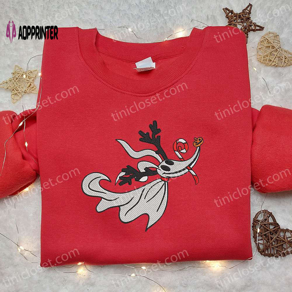 Zero Candy Cane Sweatshirt: Nightmare Before Christmas Hoodie Best Halloween Gift Ideas Zero Candy Cane Sweatshirt: Nightmare Before Christmas Hoodie Best Halloween Gift Ideas