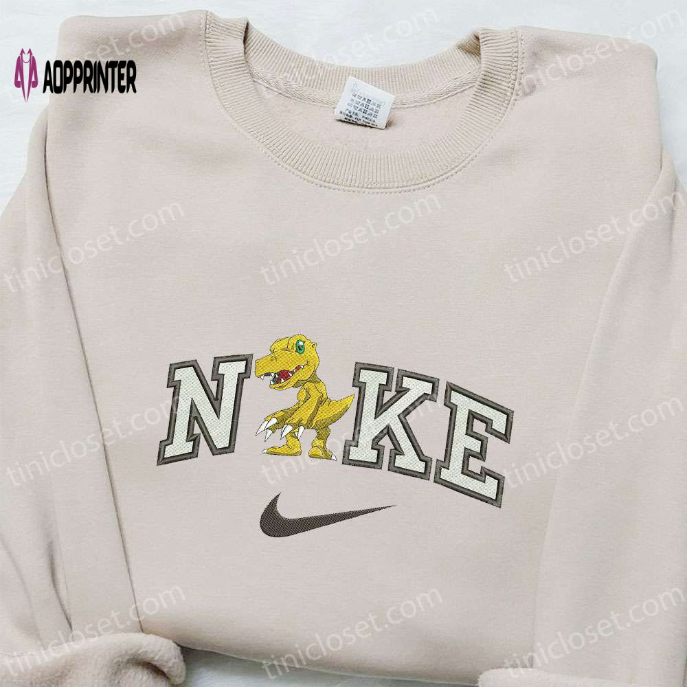 Agumon x Nike Anime Embroidered Shirt – Digimon & Nike Inspired Apparel Agumon x Nike Anime Embroidered Shirt – Digimon & Nike Inspired Apparel
