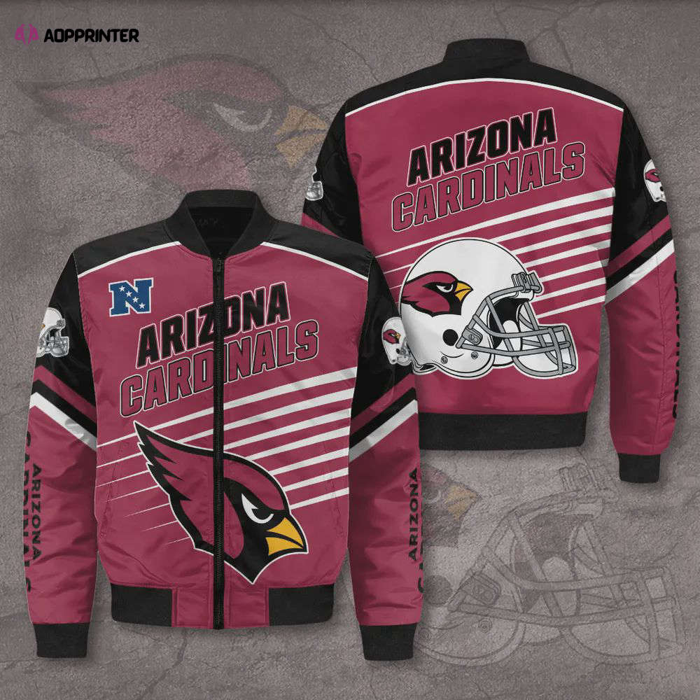 Arizona Cardinals 3D Logo Pattern Bomber Jacket – Red And Black Arizona Cardinals 3D Logo Pattern Bomber Jacket – Red And Black