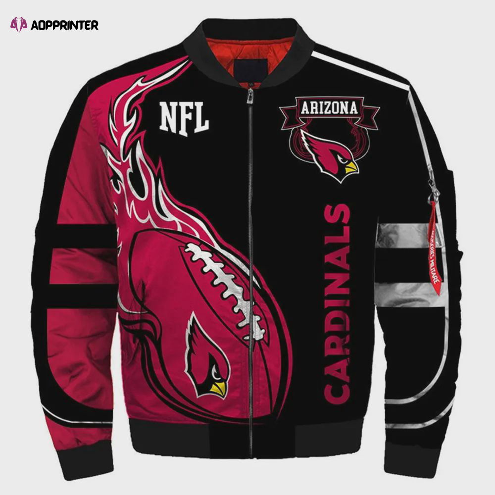 Arizona Cardinals Team Logo Bomber Jacket – Red And Black Arizona Cardinals Team Logo Bomber Jacket – Red And Black