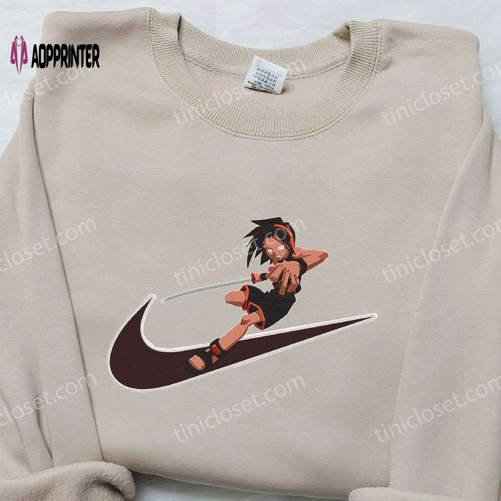Asakura Yoh x Nike Anime Embroidered Hoodie & Shaman King Shirt Nike Inspired Embroidery Asakura Yoh x Nike Anime Embroidered Hoodie & Shaman King Shirt Nike Inspired Embroidery
