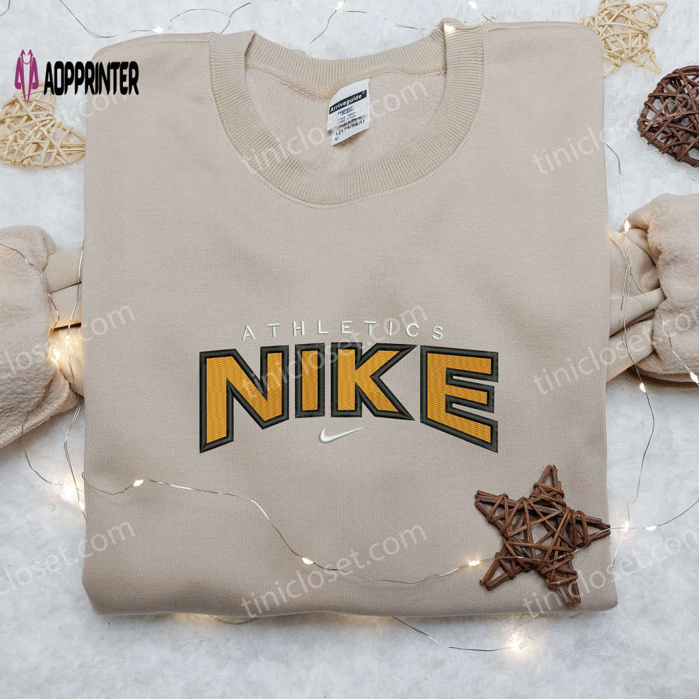 Stylish Athletics x Nike Embroidered Shirt: Unique Nike Inspired Design Stylish Athletics x Nike Embroidered Shirt: Unique Nike Inspired Design