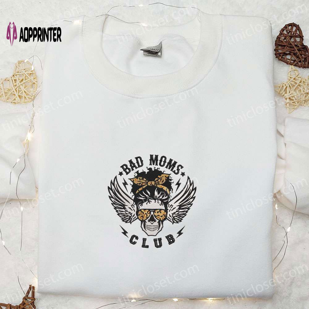 Spooky Bad Moms Club Skull Embroidered Sweatshirt: Halloween Hoodie & Best Gift Ideas Spooky Bad Moms Club Skull Embroidered Sweatshirt: Halloween Hoodie & Best Gift Ideas