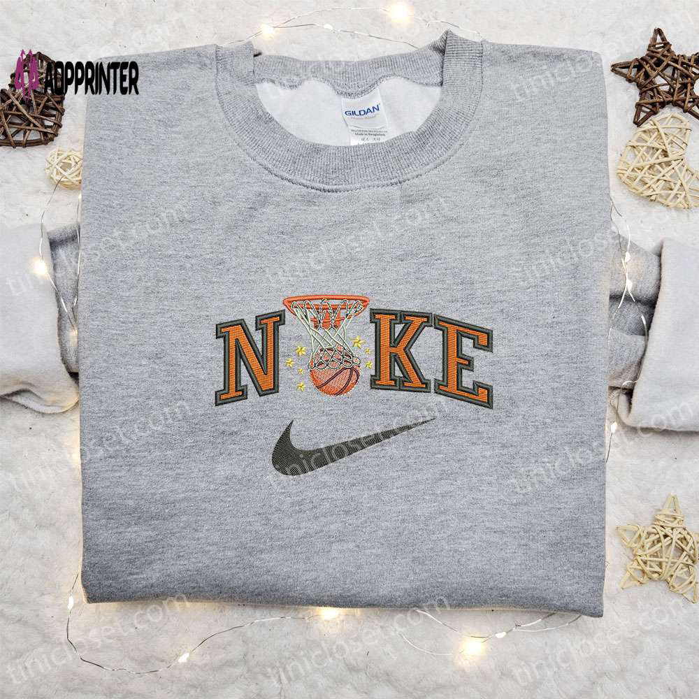 Nike Basketball Sport Embroidered Sweatshirt & Shirt: NBA Inspired Apparel Nike Basketball Sport Embroidered Sweatshirt & Shirt: NBA Inspired Apparel