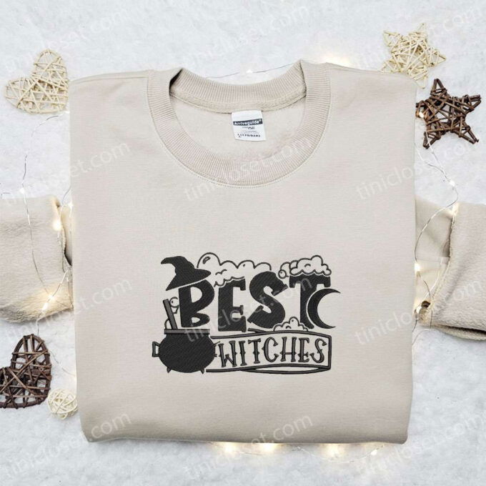 Spook-tacular Witches Embroidered Shirt: Best Halloween Gift for Family