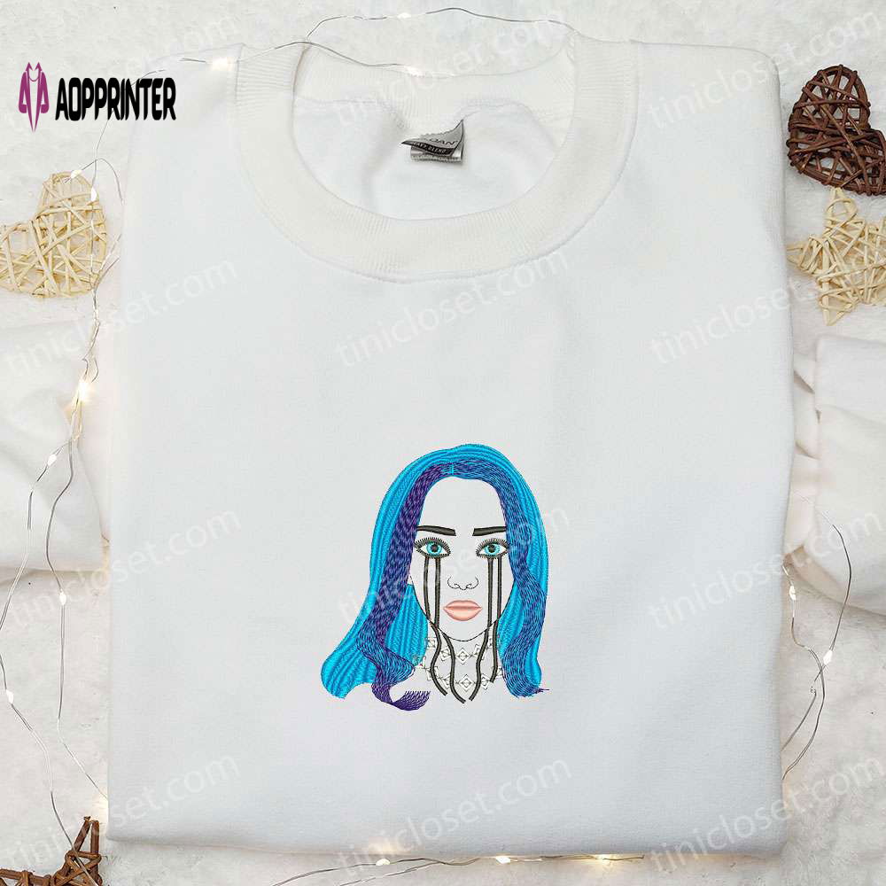 Bille Eilish Embroidered Shirt: Trendy Celebrity Gift for Family Bille Eilish Embroidered Shirt: Trendy Celebrity Gift for Family