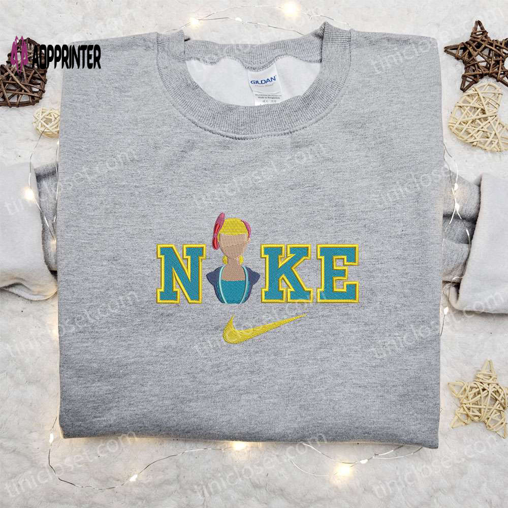 Bo Peep x Nike Cartoon Embroidered Shirt – Toy Story Inspired Nike Shirt Bo Peep x Nike Cartoon Embroidered Shirt – Toy Story Inspired Nike Shirt