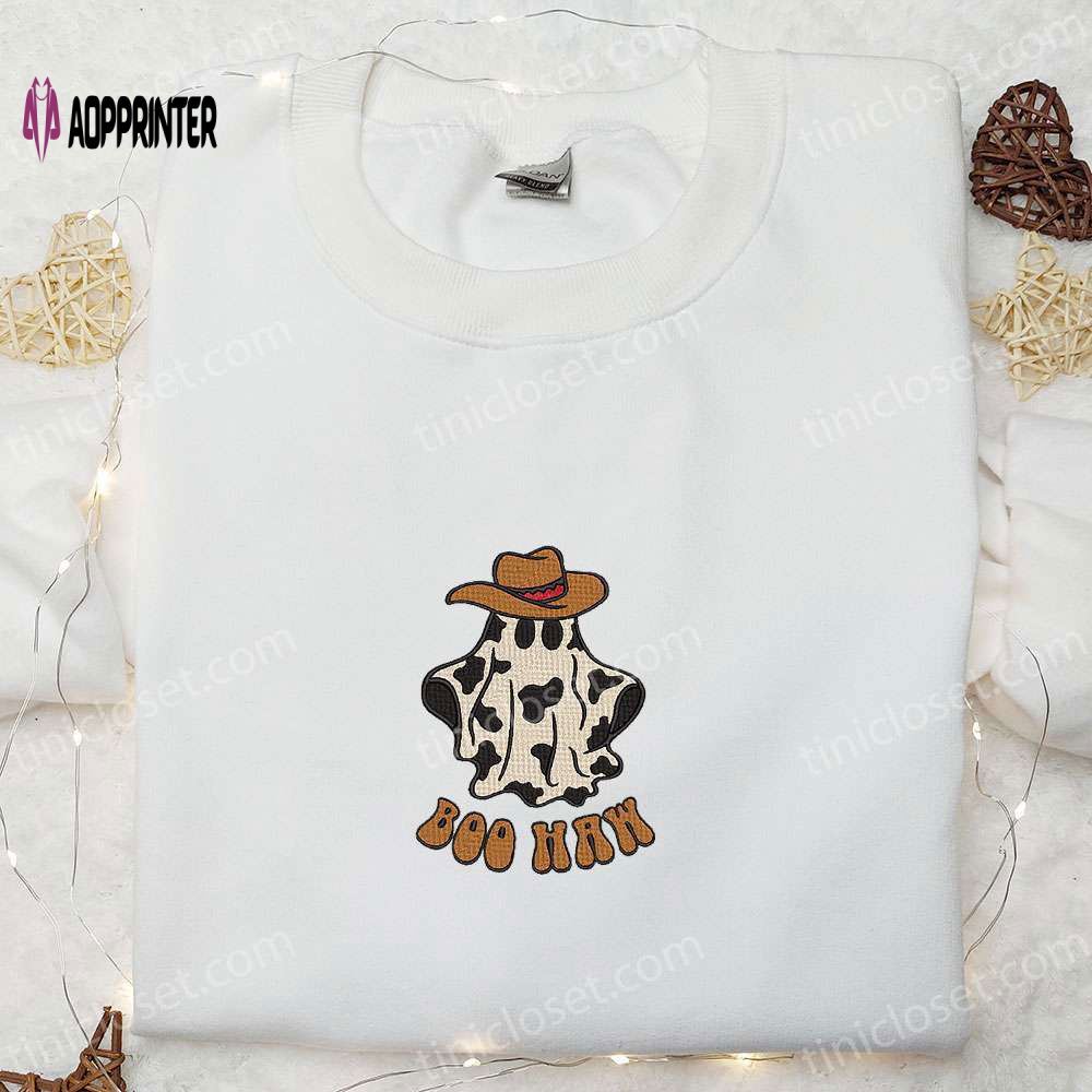 Spook up Halloween with Boo Haw Cowboy Ghost Embroidered Shirt: Funny & Best Halloween Gift Idea Spook up Halloween with Boo Haw Cowboy Ghost Embroidered Shirt: Funny & Best Halloween Gift Idea