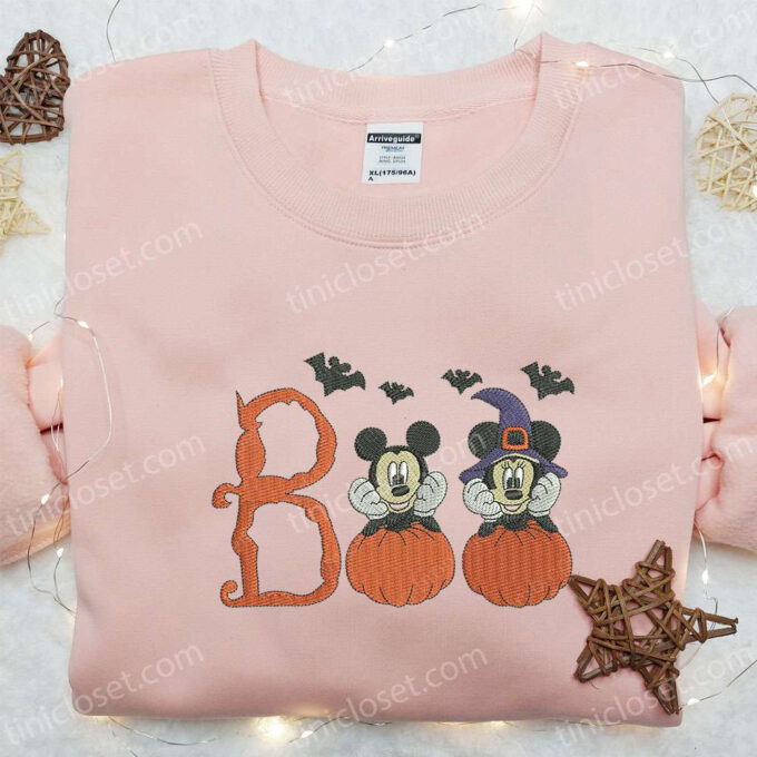 Spooky Boo Mickey Minnie Embroidered Shirt – Disney Halloween Gift Ideas