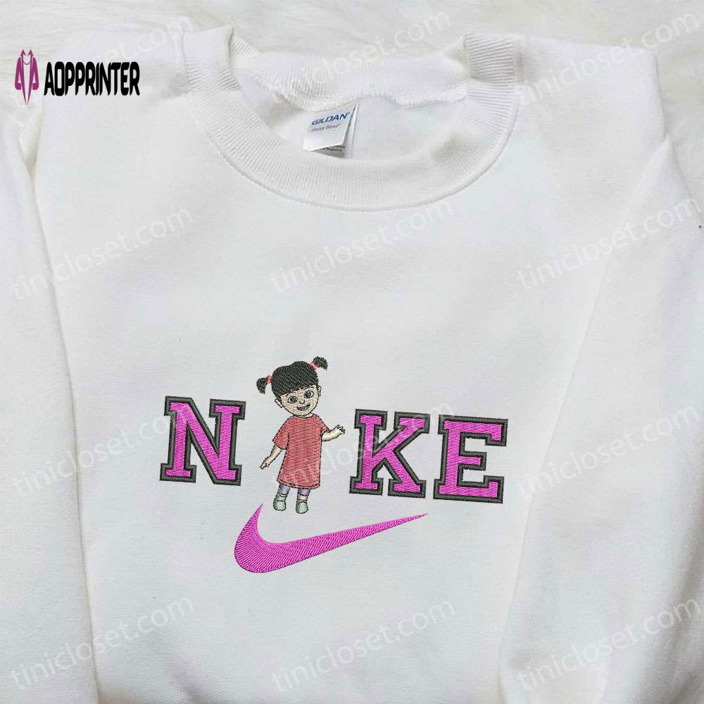 Boo x Nike Cartoon Hoodie & Monsters Inc Shirt: Embroidered Nike Inspired Apparel Boo x Nike Cartoon Hoodie & Monsters Inc Shirt: Embroidered Nike Inspired Apparel