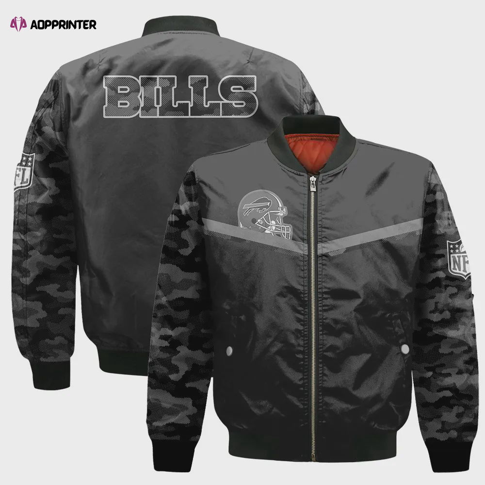 Buffalo Bills Black RFLCTV Chevron NFL 2024 Unisex Bomber Jacket V9 Buffalo Bills Black RFLCTV Chevron NFL 2024 Unisex Bomber Jacket V9
