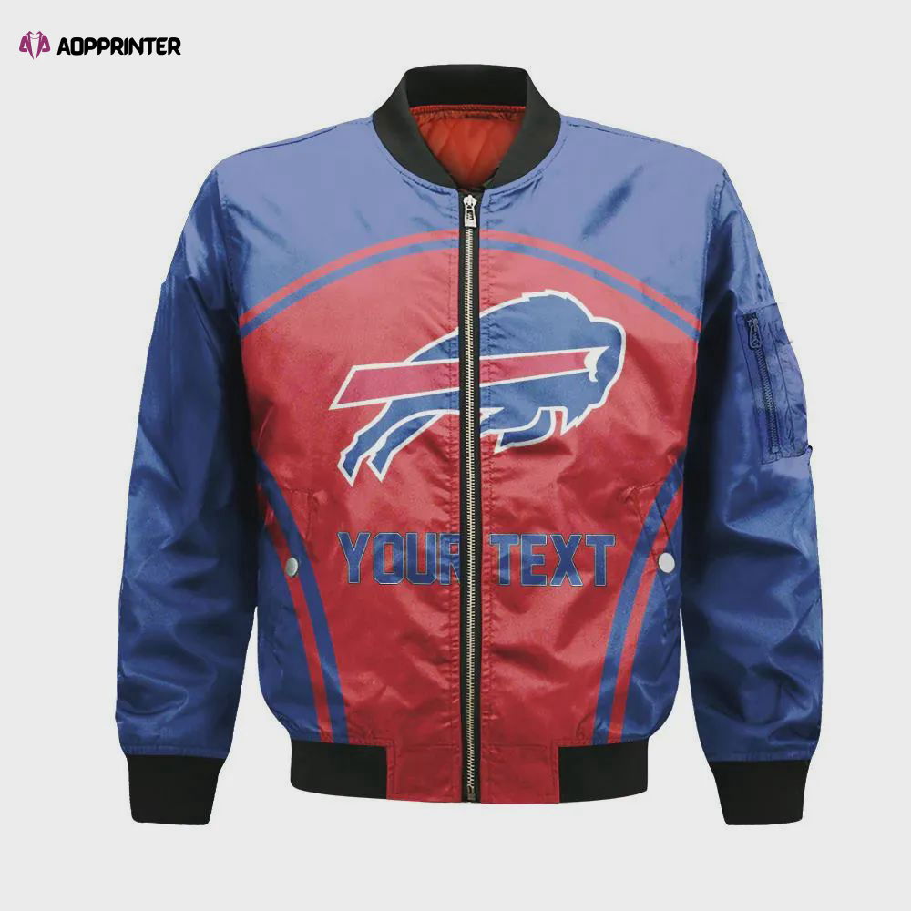 Buffalo Bills Bomber Jacket 3D Printed Custom Text Curve Style Sport Buffalo Bills Bomber Jacket 3D Printed Custom Text Curve Style Sport