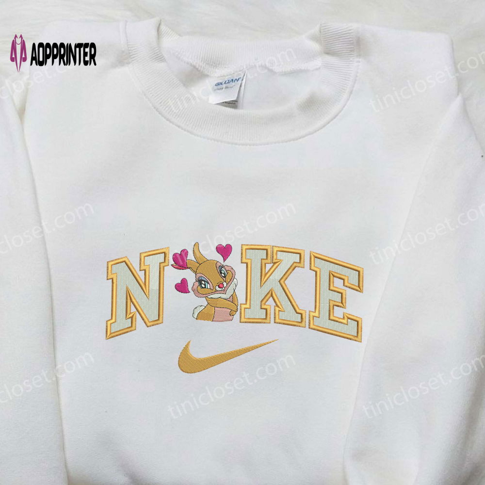 Bunny Love x Nike: Custom Embroidered Shirt with Cartoon Design Bunny Love x Nike: Custom Embroidered Shirt with Cartoon Design