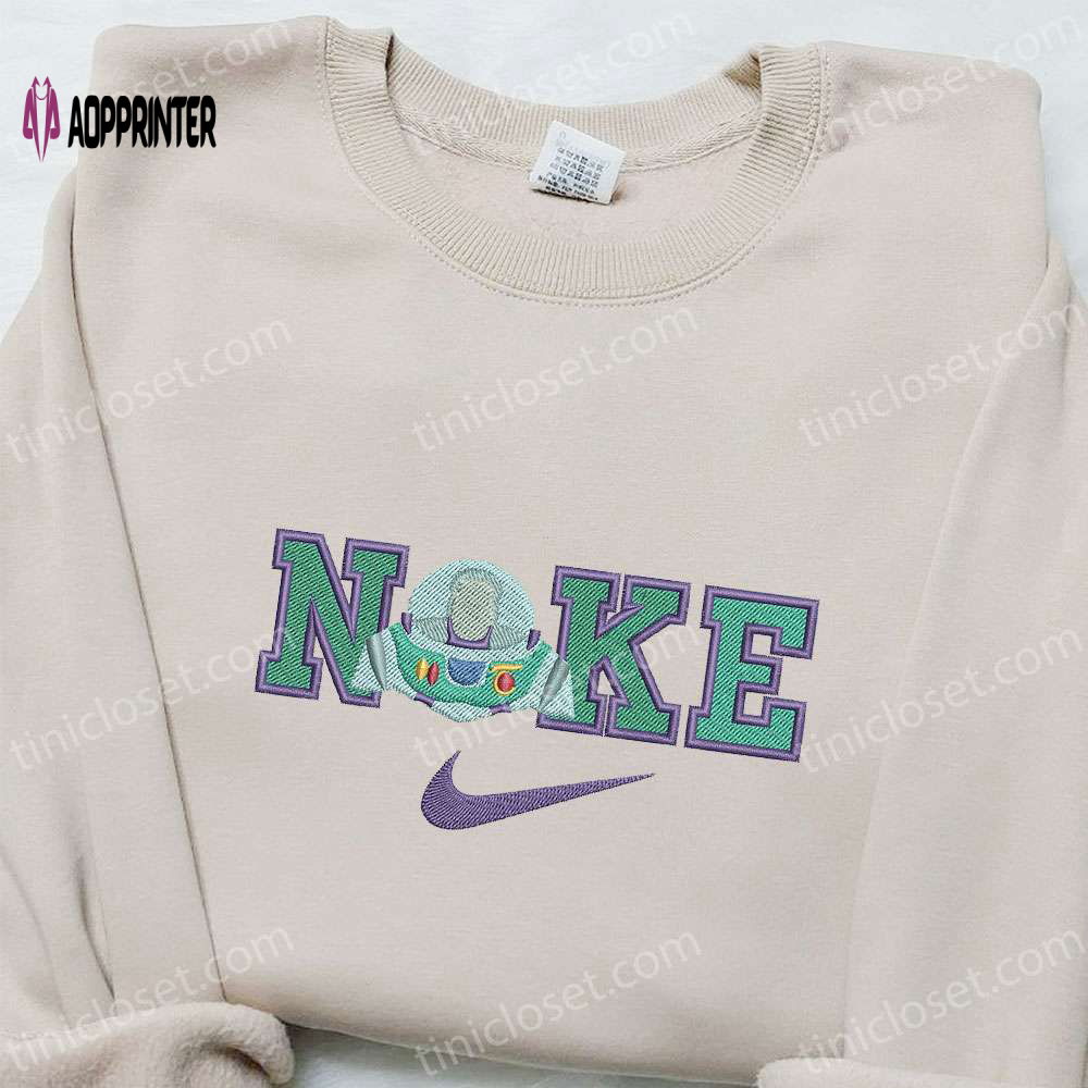 Buzz Lightyear x Nike Cartoon Embroidered Shirt – Best Birthday Gift Idea with Nike Inspiration Buzz Lightyear x Nike Cartoon Embroidered Shirt – Best Birthday Gift Idea with Nike Inspiration