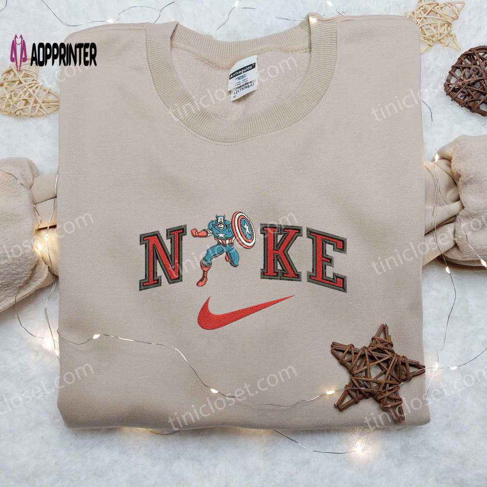 Baseball Classic Cap Men Hattain America x Nike Embroidered Shirt: Custom Marvel Movie Tee Baseball Classic Cap Men Hattain America x Nike Embroidered Shirt: Custom Marvel Movie Tee